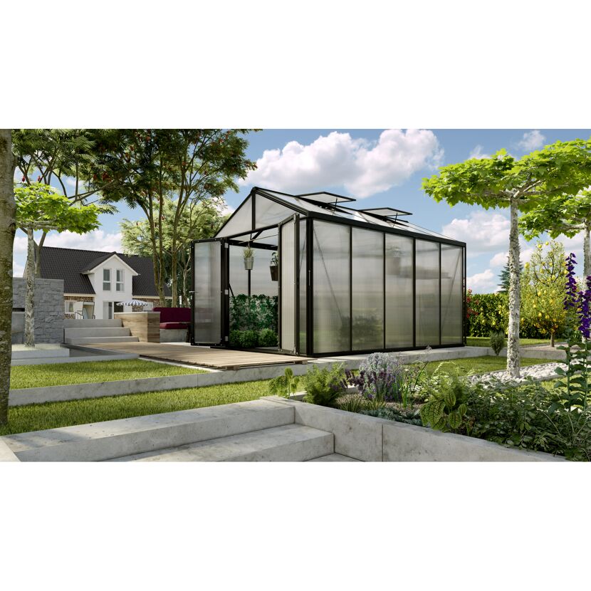 Gewächshaus Zeus Comfort 10000 im Garten