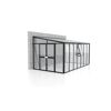 Anlehngewächshaus 'Athena 11900' 267,9 x 469,6 cm mit 3 mm Sicherheitsglas/10 mm Hohlkammerplatten schwarz