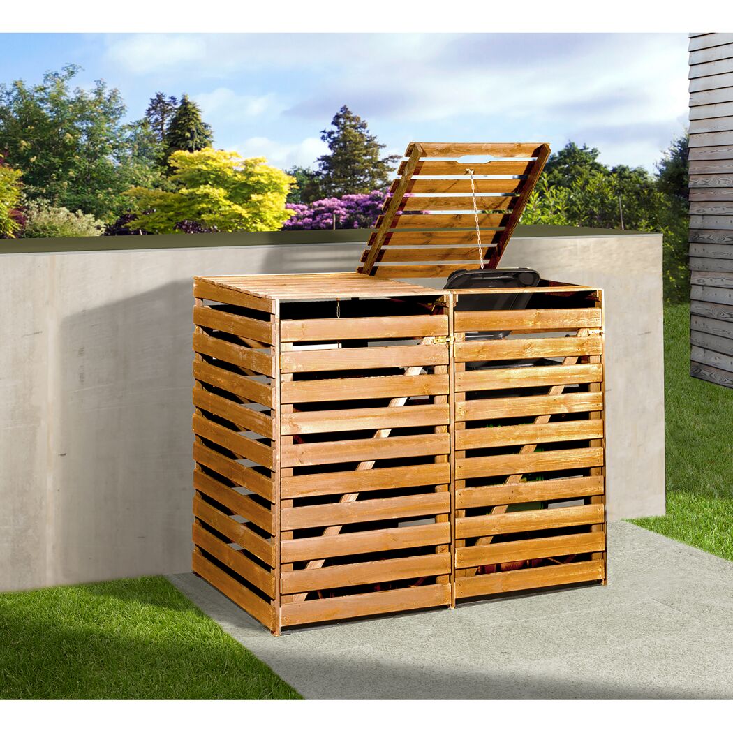 Mülltonnenbox honigbraun 148 x 122 x 92 cm