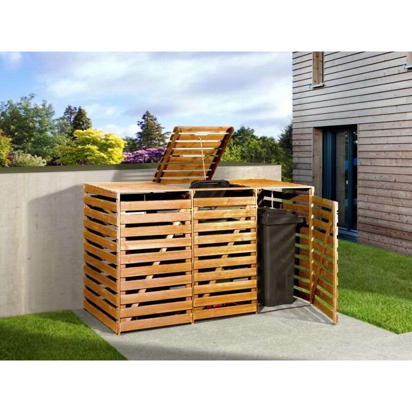 Mülltonnenbox honigbraun 219 x 122 x 92 cm