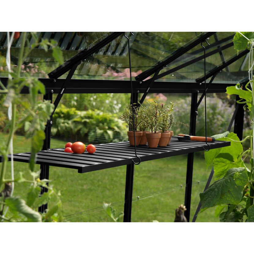 Aluminium-Regal abklappbar schwarz 120 x 31 cm