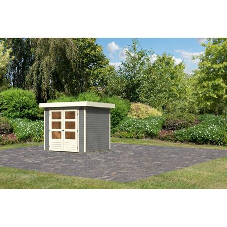 Bild von Gartenhaus 'Dornhan 2' 466 x 217 x 211 cm (BxTxH) seidengrau