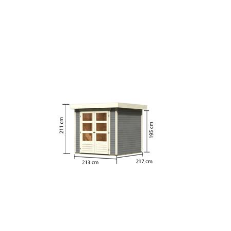 2. Bild von Gartenhaus 'Dornhan 2' 466 x 217 x 211 cm (BxTxH) seidengrau