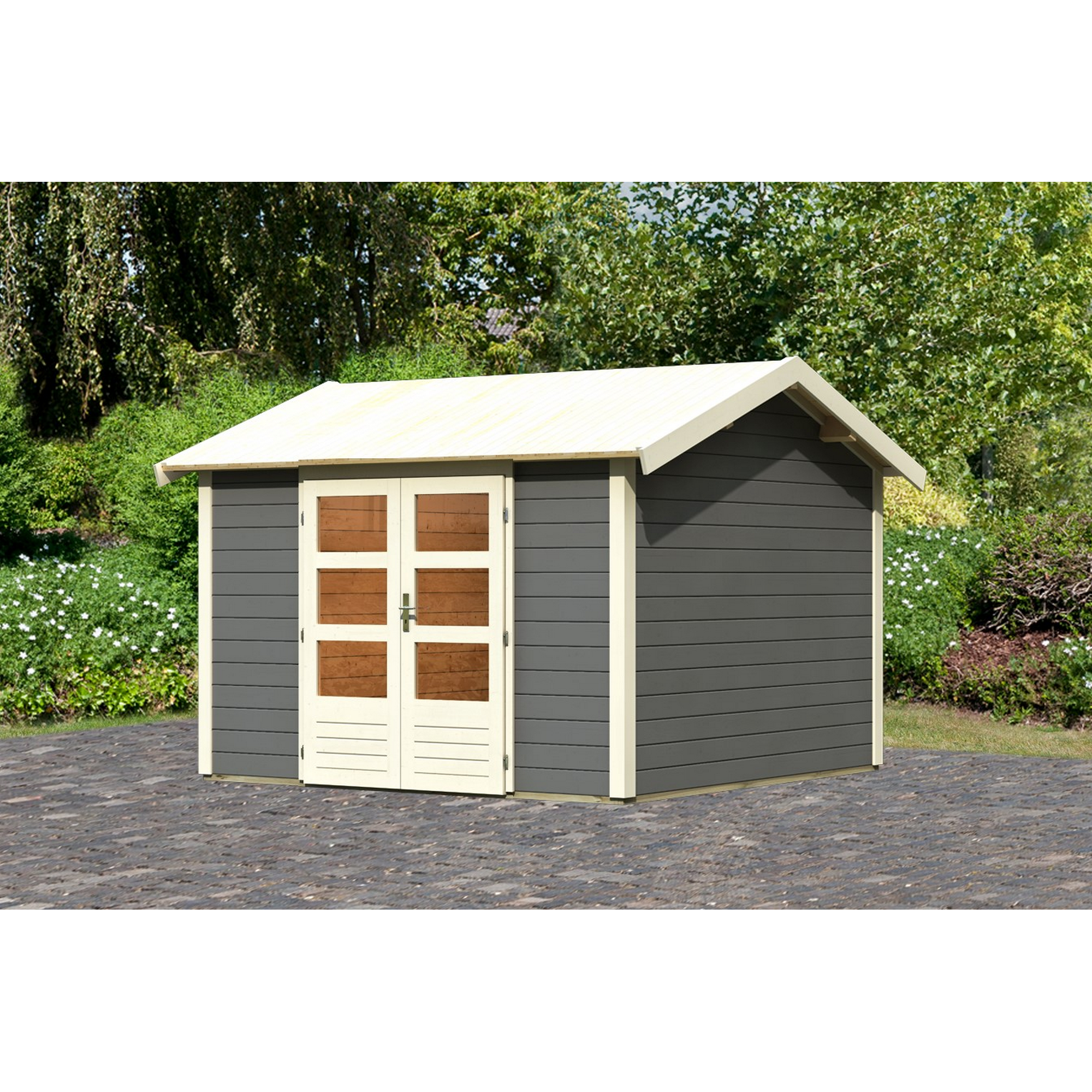 Karibu Gartenhaus 'Mylau 7' 244 x 244 x 222 cm (BxTxH) terragrau ǀ toom