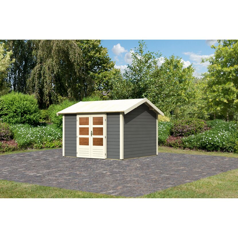 Gartenhaus 'Mylau 7' 304 x 304 x 250 cm terragrau