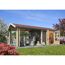 Gartenhaus 'Mylau 7' mit Anbaudach 600 x 304 x 250 cm terragrau