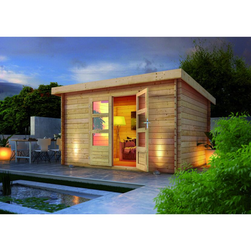 Gartenhaus 'Rieneck 7' 327 x 297 x 222 cm naturfarben