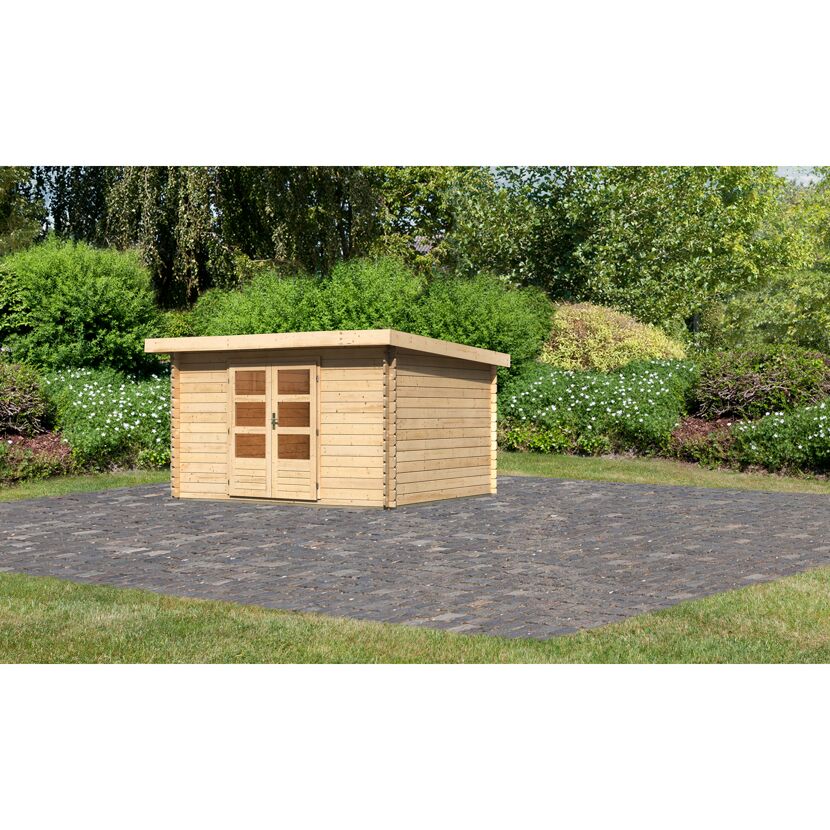 Gartenhaus 'Rieneck 7' 327 x 297 x 222 cm naturfarben