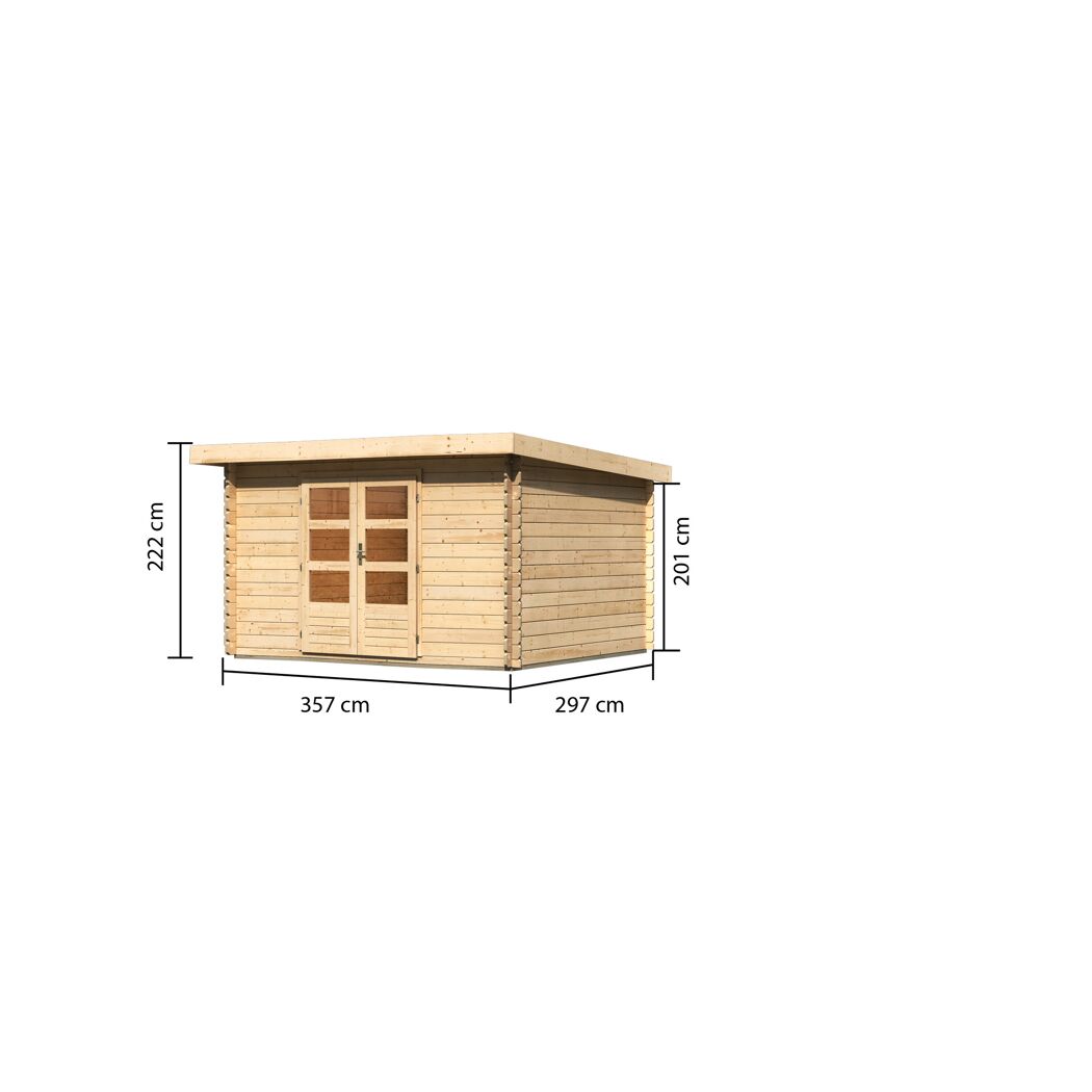 Gartenhaus 'Rieneck 7' 327 x 297 x 222 cm naturfarben
