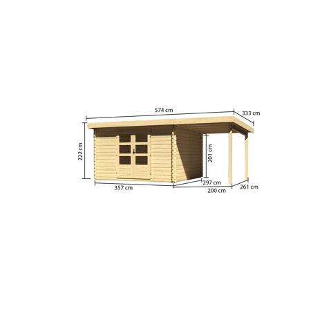 3. Bild von Gartenhaus 'Rieneck 7' 472 x 217 x 211 cm (BxTxH) naturbelassen