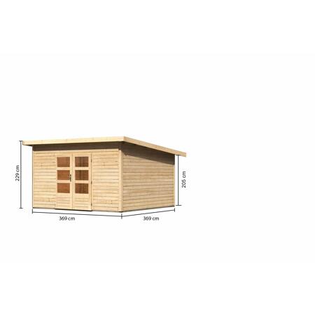 4. Bild von Gartenhaus 'Borsuma 5' 369 x 369 x 248 cm naturfarben