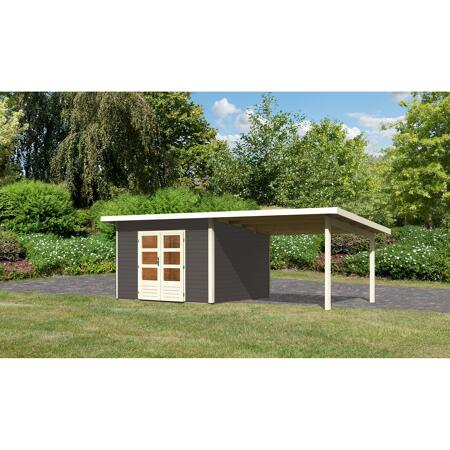 2. Bild von Gartenhaus 'Borsum 3' Set 1 604 x 309 x 238 cm terragrau