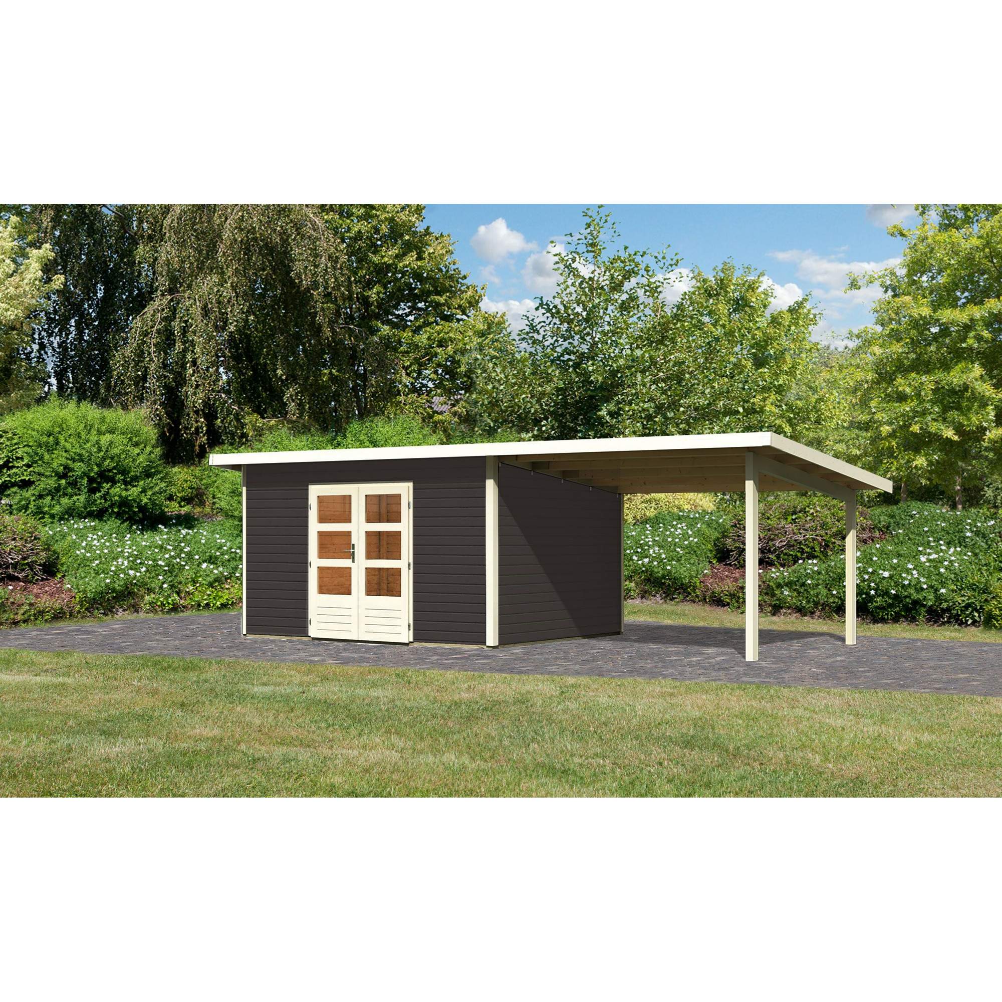 Gartenhaus 'Borsuma 4' Set 1 664 x 309 x 248 cm terragrau