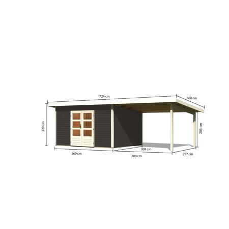 3. Bild von Gartenhaus 'Borsuma 4' Set 1 664 x 309 x 248 cm terragrau