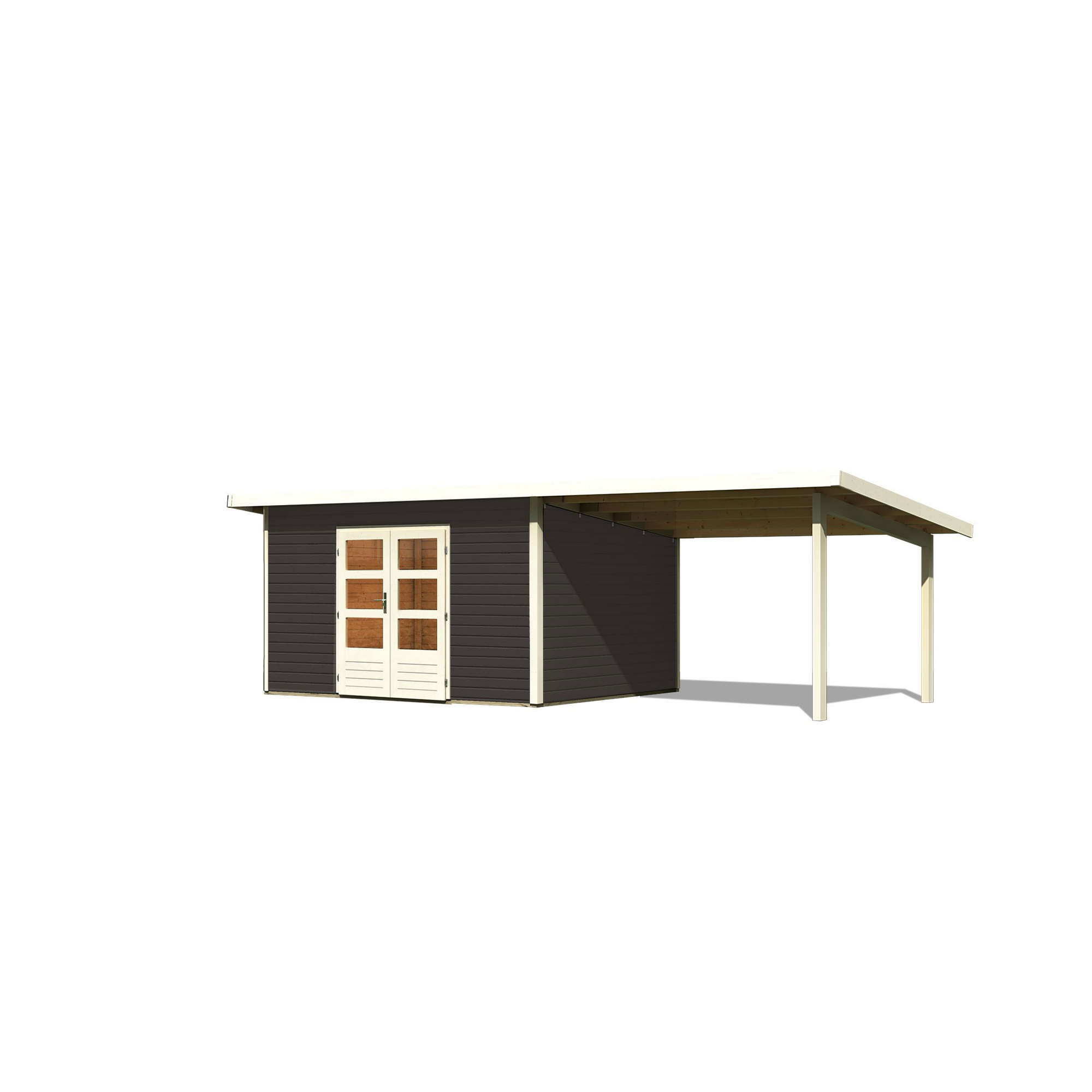 Gartenhaus 'Borsuma 4' Set 1 664 x 309 x 248 cm terragrau