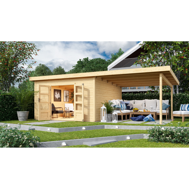 Bild von Gartenhaus 'Borsuma 5' Set 1665 x 369 x 248 cm naturfarben