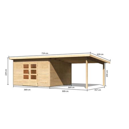 4. Bild von Gartenhaus 'Borsuma 5' Set 1665 x 369 x 248 cm naturfarben