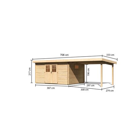 4. Bild von Gartenhaus 'Torgaust 5' Set 1 539 x 297 x 217 cm naturfarben