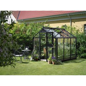 Gewächshaus 'Compact' 224 x 224 cm mit 3 mm Sicherheitsglas anthrazit/schwarz