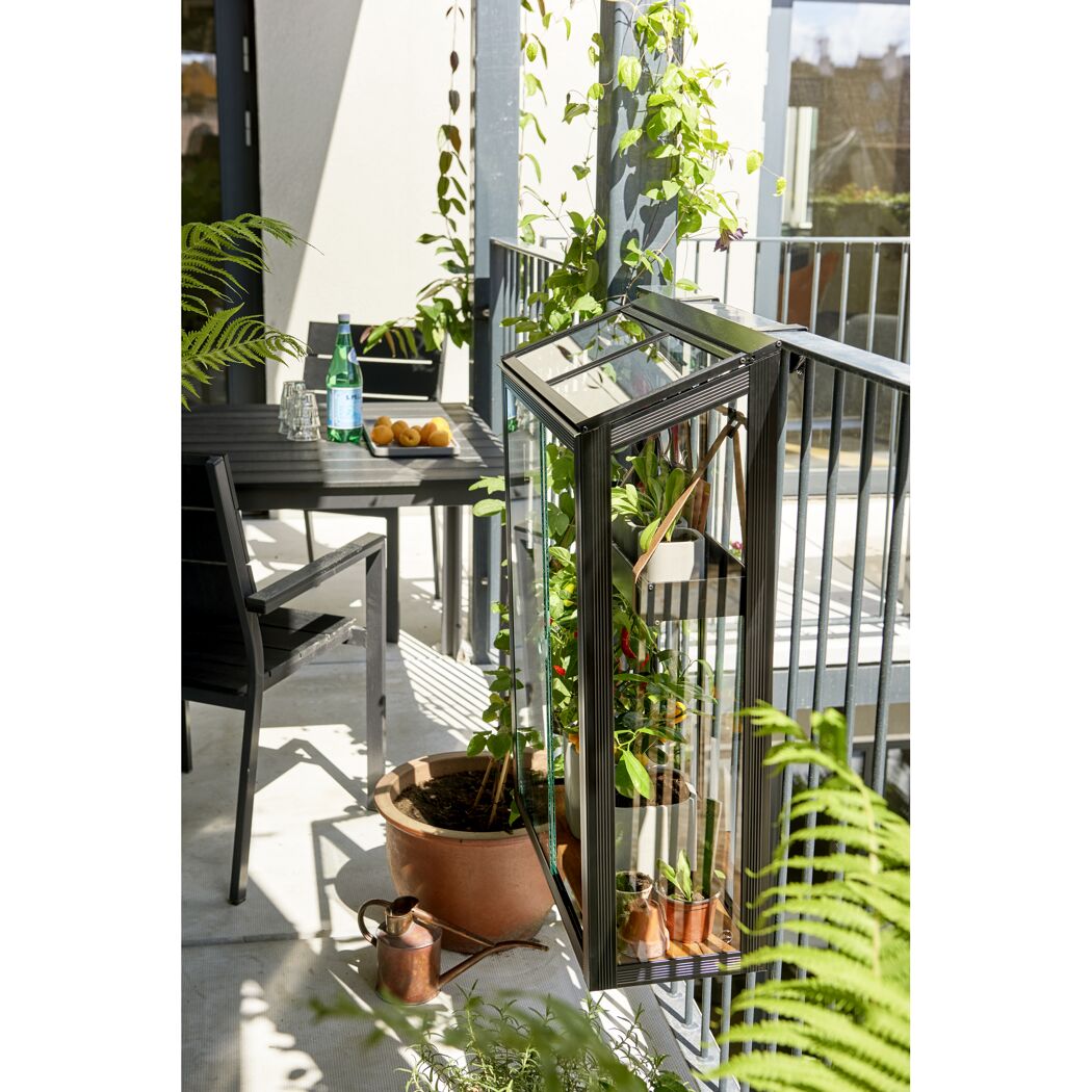 Balkongewächshaus 'Urban Balcony' 60 x 27 x 84 cm mit schwarz
