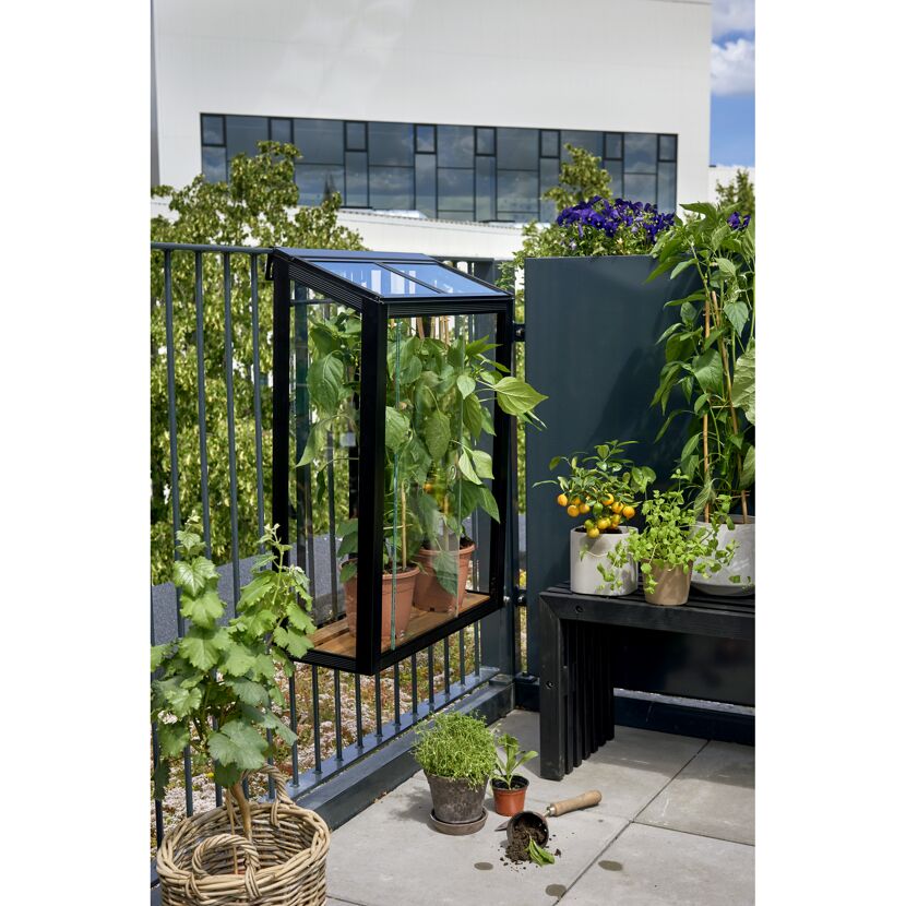 Balkongewächshaus 'Urban Balcony' 60 x 27 x 84 cm mit schwarz