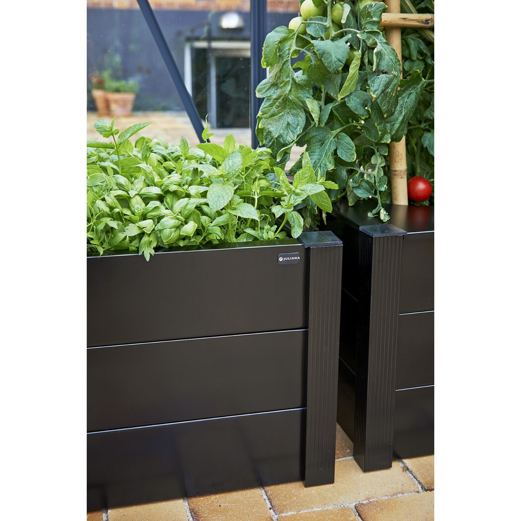 Pflanzkasten Aluminium schwarz 95 x 55 x 37 cm