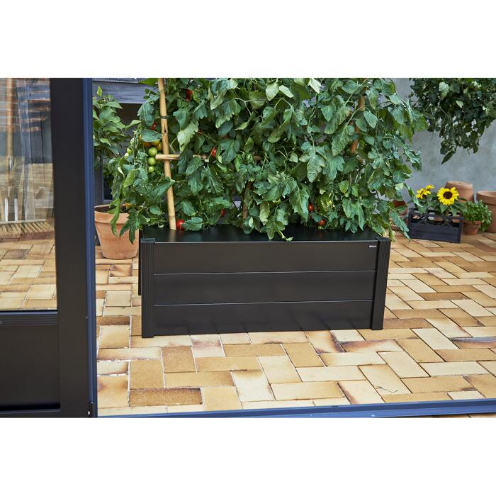 Juliana Pflanzkasten Aluminium schwarz 95 x 55 x 37 cm