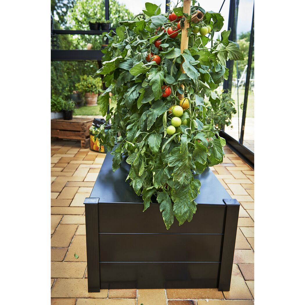 Pflanzkasten Aluminium schwarz 95 x 55 x 37 cm
