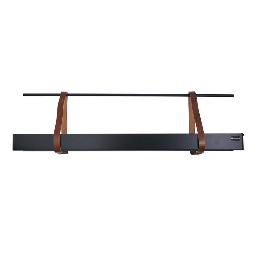 Regal Aluminium schwarz 76 x 14,5 x 5,4 cm