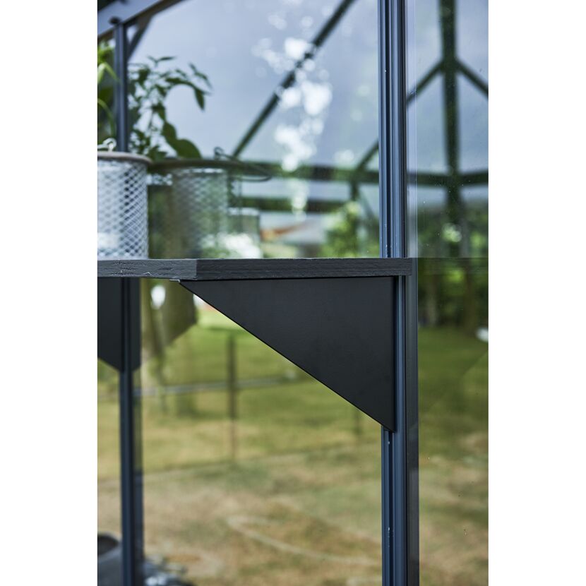 Regalhalter Aluminium schwarz 25 cm, 3 Stück