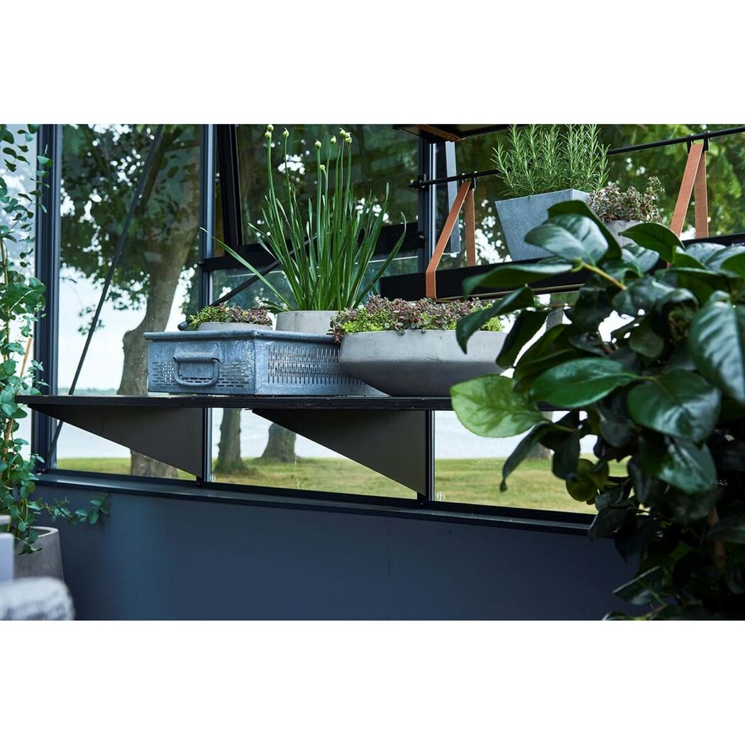 Regalhalter Aluminium schwarz 50 cm, 3 Stück