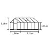 Gewächshaus 'Qube 610' schwarz 188,8 x 312,6 cm mit 3 mm Sicherheitsglas