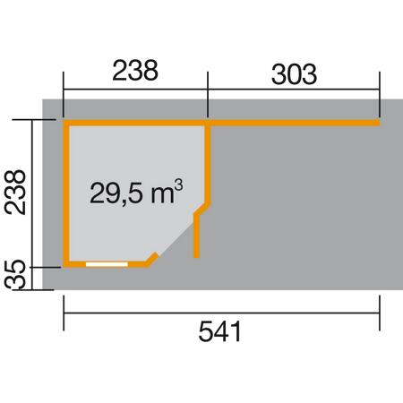 3. Bild von Gartenhaus '213 B+' 533 x 238 cm, grau