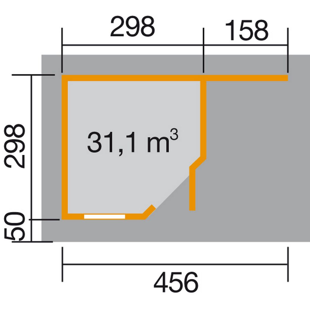 Abmessungen des weka Gartenhauses Komf Des h 213 s 213 A u Gr