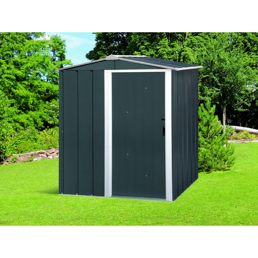 Metallgerätehaus 'Eco 5x4' anthrazit/weiß 162 x 122 x 182 cm
