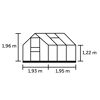 Gewächshaus 'Popular 66' 193 x 195 cm mit 4 mm Doppelstegplatten aluminiumfarben