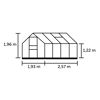Gewächshaus 'Popular 86' 193 x 257 cm mit 3 mm Blankglas aluminiumfarben