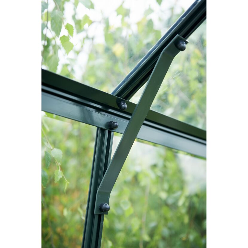 Gewächshausfenster mit geöffnetem Fensterflügel