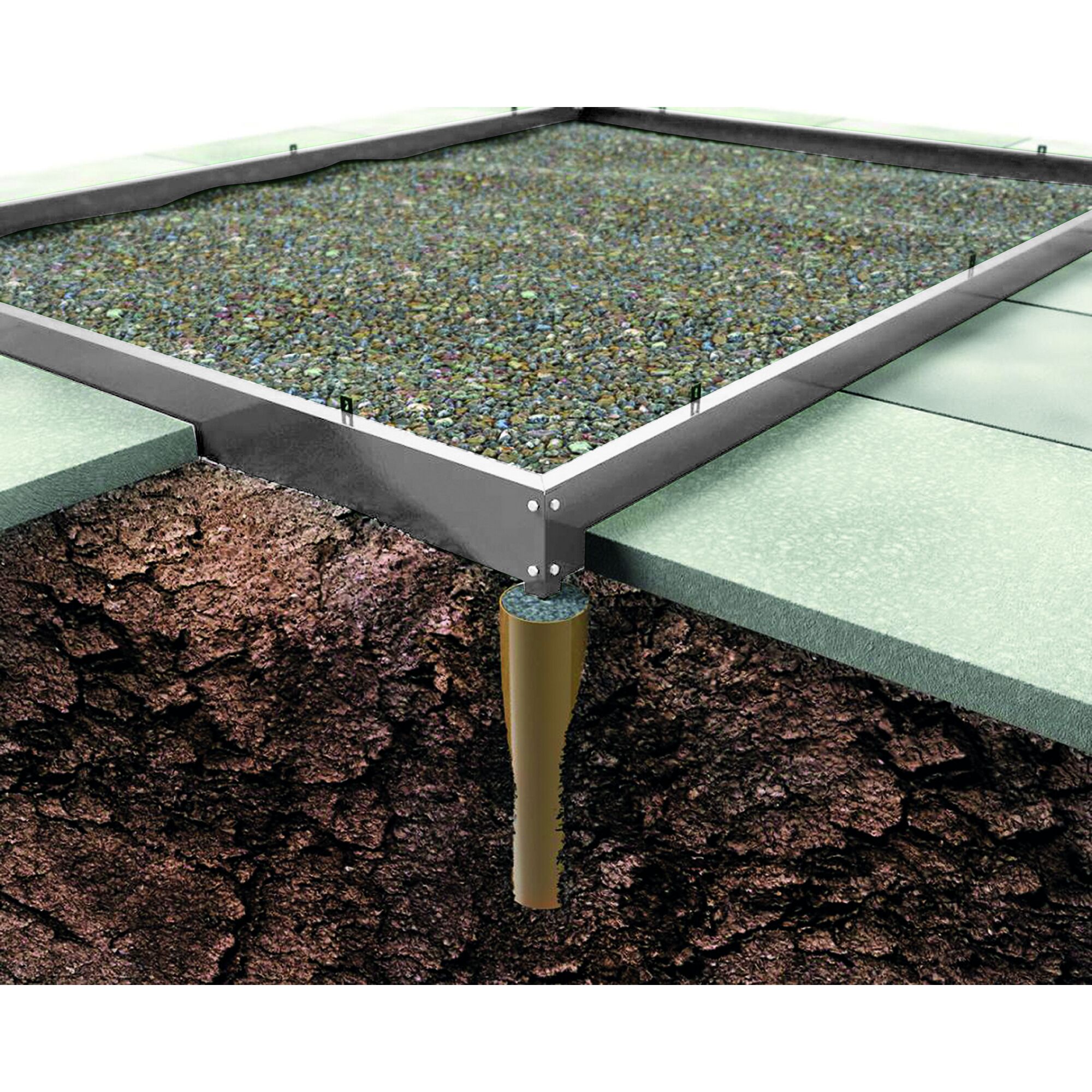 Fundament mit Kiesfüllung und Punktfundament