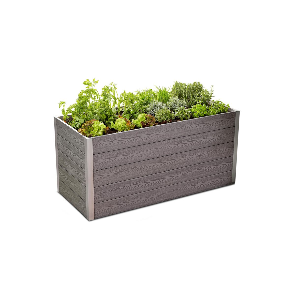 Hochbeet WPC grau/braun 160 x 75 x 70 cm