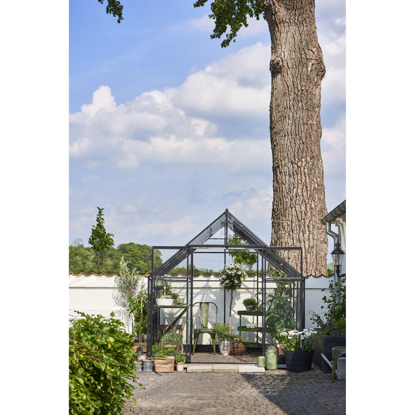 Gewächshaus 'Qube+ 88' 251 x 251 cm mit 3 mm Sicherheitsglas schwarz