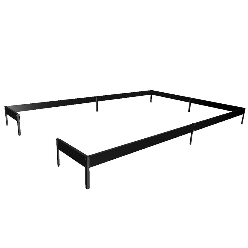 Schwarzes Fundament für Gewächshaus