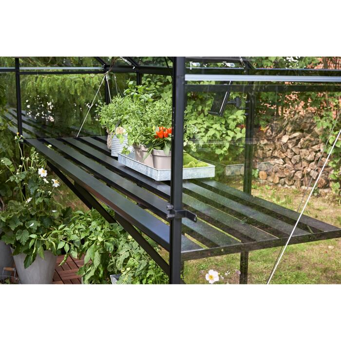 Halls Tisch für Gewächshaus 'Qube 66' schwarz 182 x 64 x 9 cm