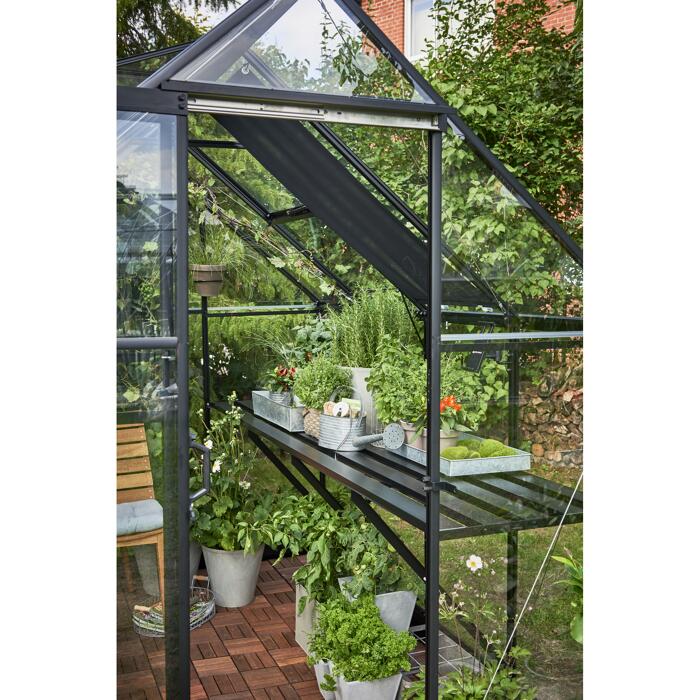 Halls Tisch für Gewächshaus 'Qube 68' schwarz 244 x 64 x 9 cm