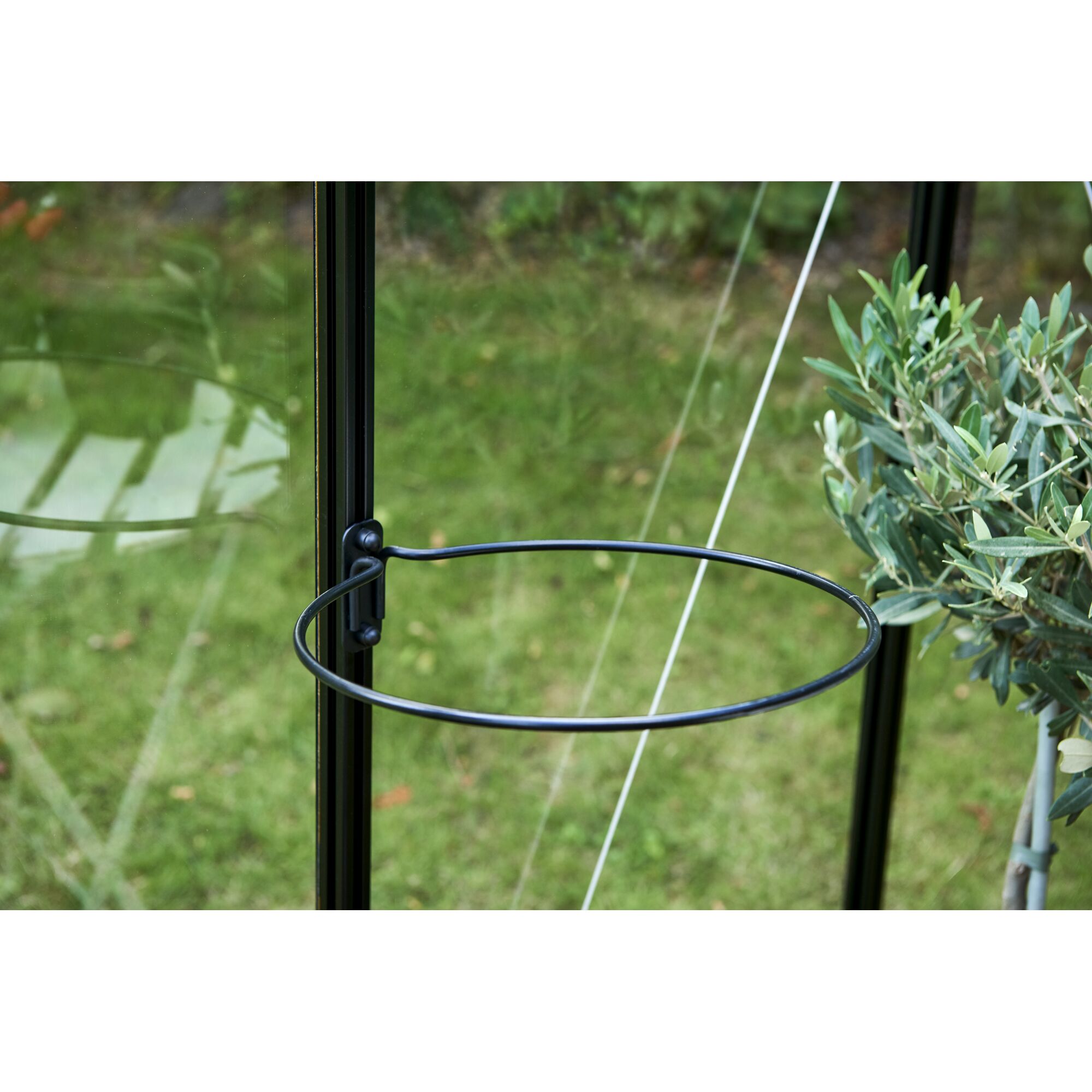 Ringhalter Schwarz für das Gewächshaus