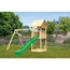 Verkleinertes Bild von Kinderspielturm 'Lotti' Satteldach Doppelschaukel Rutsche grün