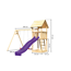 Verkleinertes Bild von Kinderspielturm 'Lotti' Satteldach Doppelschaukel Rutsche violett