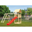 Verkleinertes Bild von Kinderspielturm 'Lotti' Doppelschaukelanbau Klettergerüst Rutsche rot