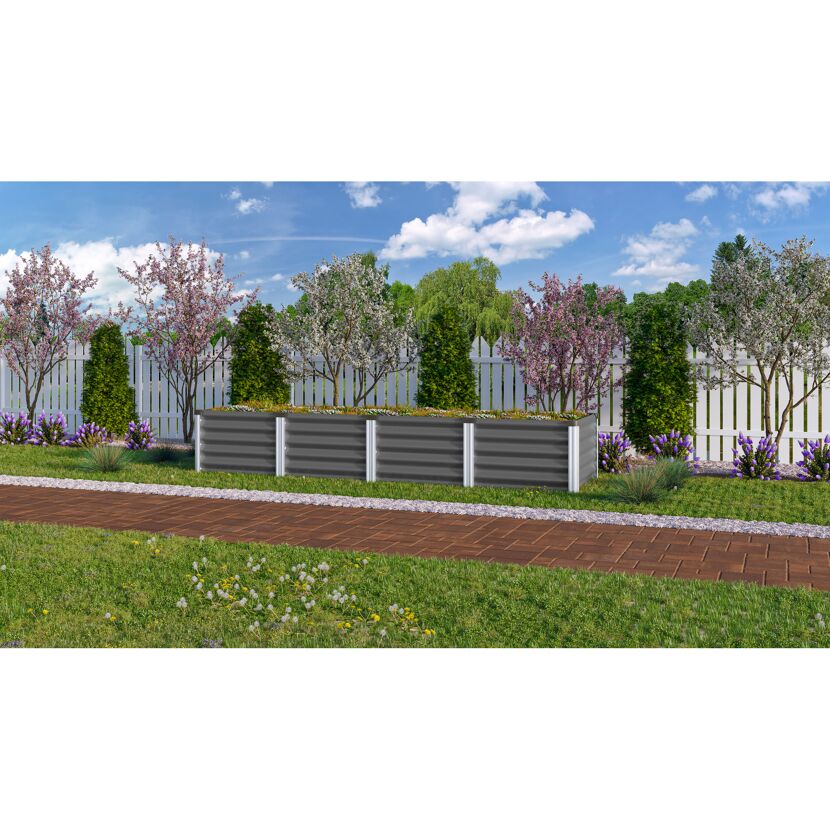 Hochbeet 'Linus In & Out 401 L' 245 x 40 x 65 cm granitfarben