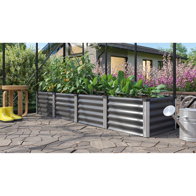 Hochbeet 'Linus In & Out 401 L' 245 x 40 x 65 cm granitfarben